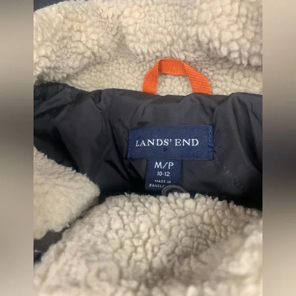 Land’s End Light Puffer Jacket with Sherpa Collar - Picture 5 of 6